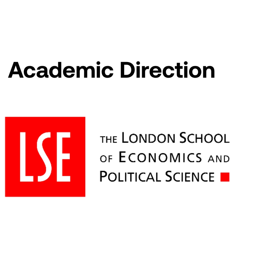 Logo de la London School of Economics and Political Science con la frase 'Academic Direction'.