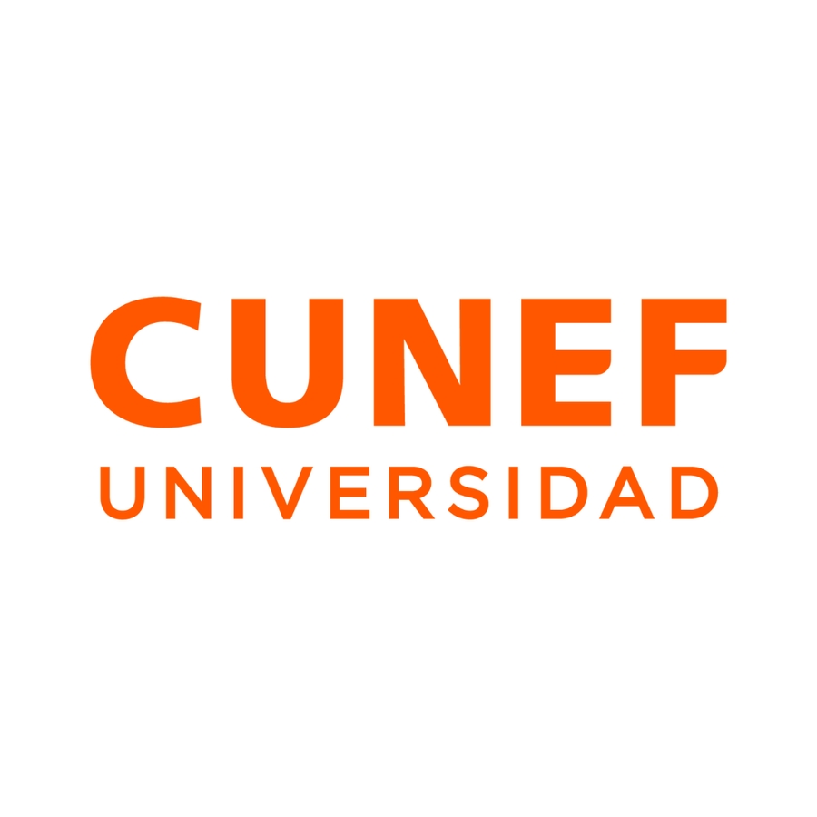 Logotipo de la Universidad CUNEF en colores naranja y negro.