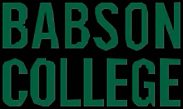 La imagen muestra el logotipo de Babson College en letras grandes y verdes.