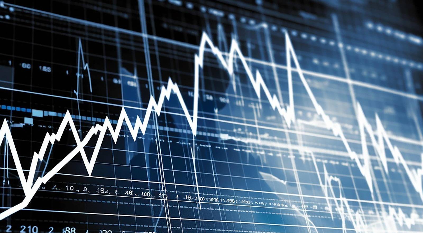 Gráfico representando un análisis financiero con líneas de tendencia en movimiento.