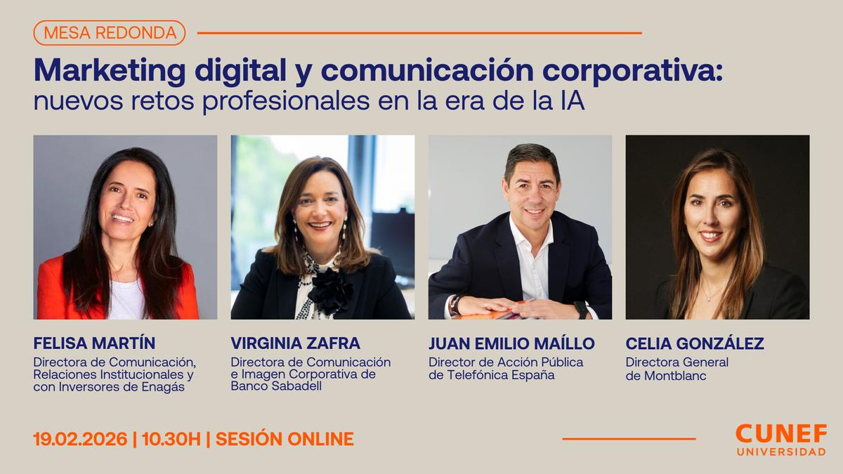 Mesa redonda sobre marketing digital y comunicación corporativa enfocada en los retos profesionales en la era de la inteligencia artificial.