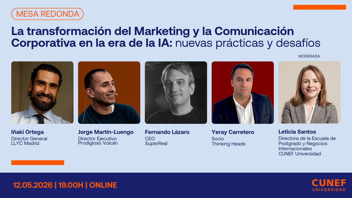 Mesa redonda sobre la transformación del Marketing y la Comunicación Corporativa en la era de la IA.