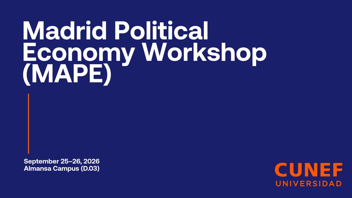 Anuncio del Taller de Economía Política de Madrid (MAPE) que se llevará a cabo en septiembre de 2026.