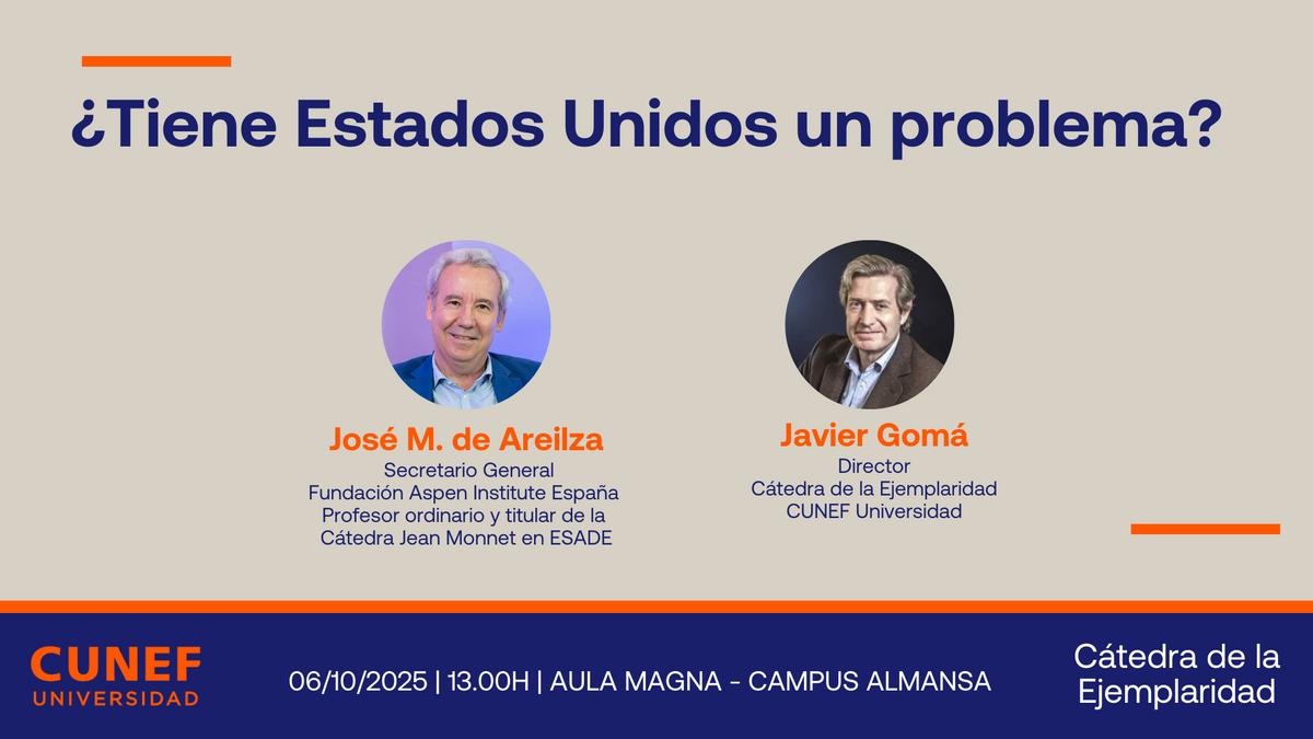 Cartelería del evento "¿Tiene Estados Unidos un problema?