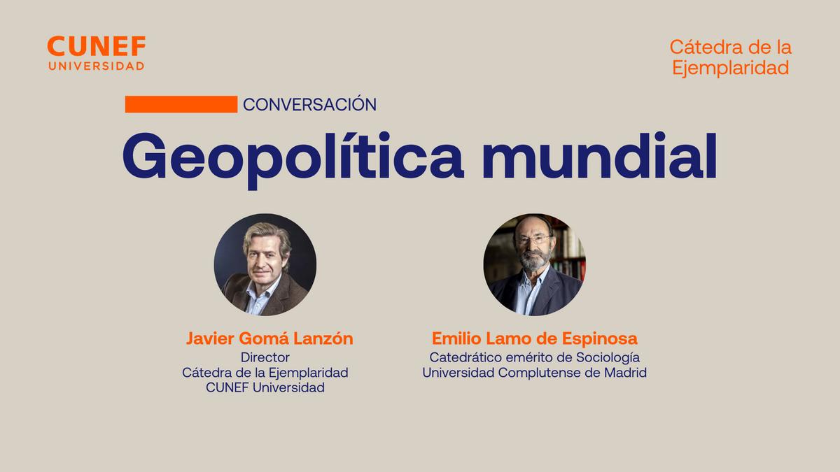 Cartelería de la próxima sesión de la Cátedra de la Ejemplaridad, con Javier Gomá y Emilio Lamo de Espinosa