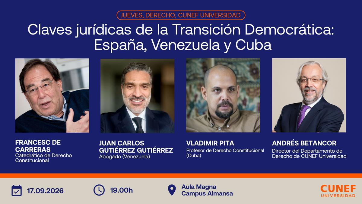 Presentación sobre claves jurídicas de la transición democrática en España, Venezuela y Cuba.
