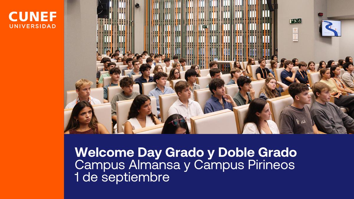 Imagen del Welcome Day para estudiantes de Grado y Doble Grado en el campus de Almansa y Pirineos.