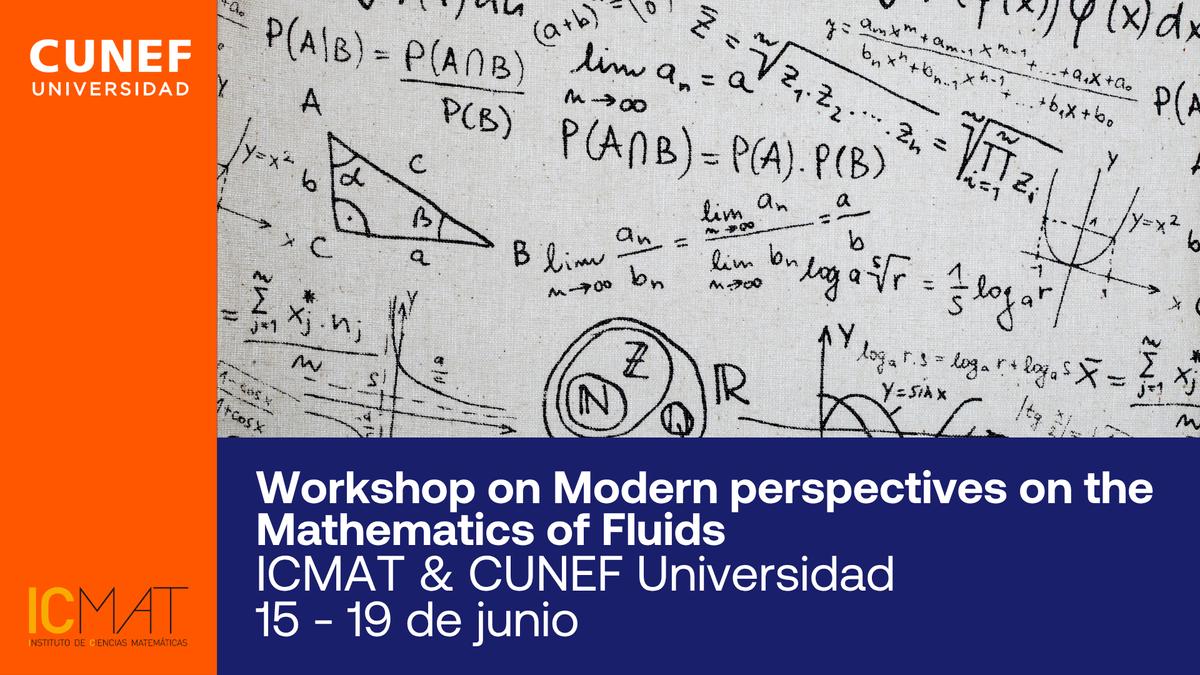 La imagen muestra un cartel informativo sobre un taller de matemáticas en la Universidad CUNEF.