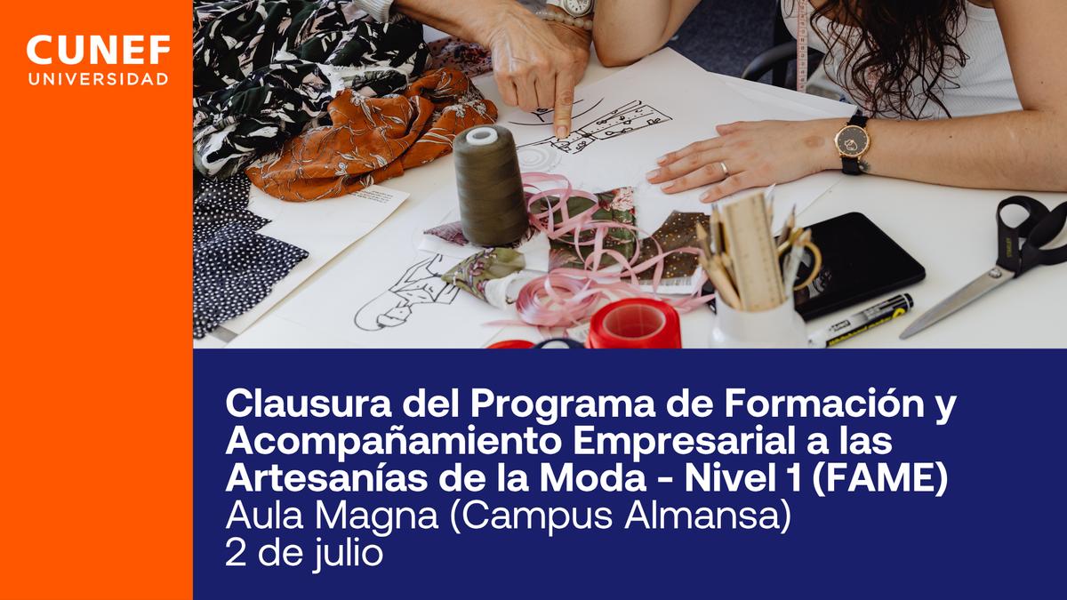 Imagen que muestra la clausura de un programa de formación en artesanías de la moda.