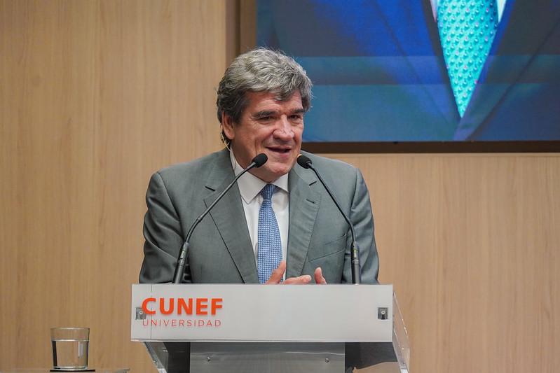 José Luis Escrivá, gobernador del Banco de España, en la conferencia en CUNEF Universidad
